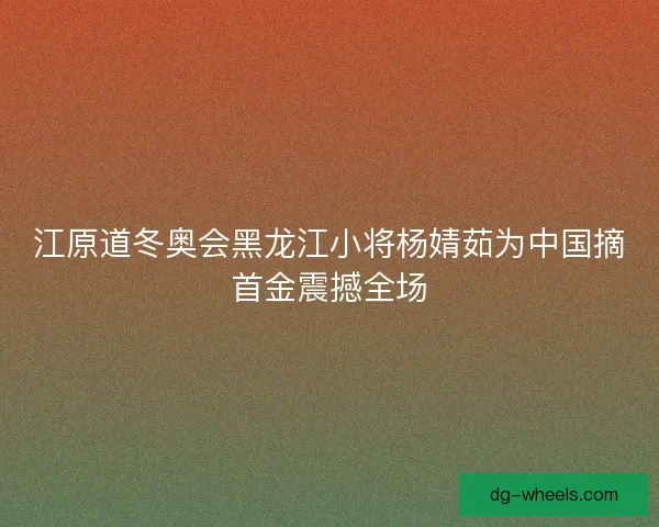 江原道冬奥会黑龙江小将杨婧茹为中国摘首金震撼全场